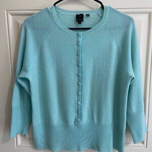 B. Chyll 100% Cashmere Mint Green Crew Neck Sweater Size Large